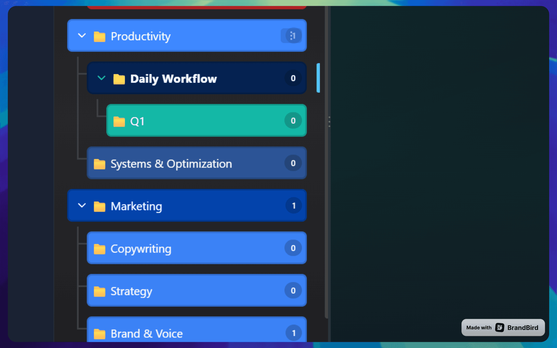 Folders for every project