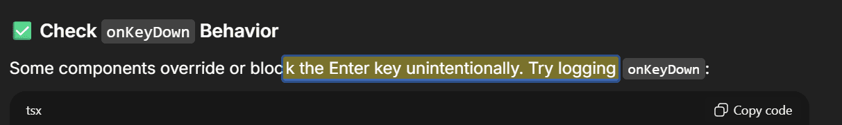 Active and inactive highlight states