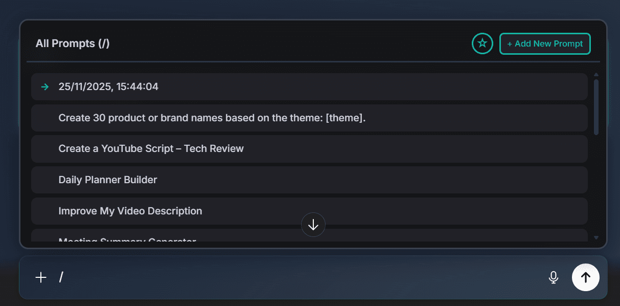 Quick Access Menu
